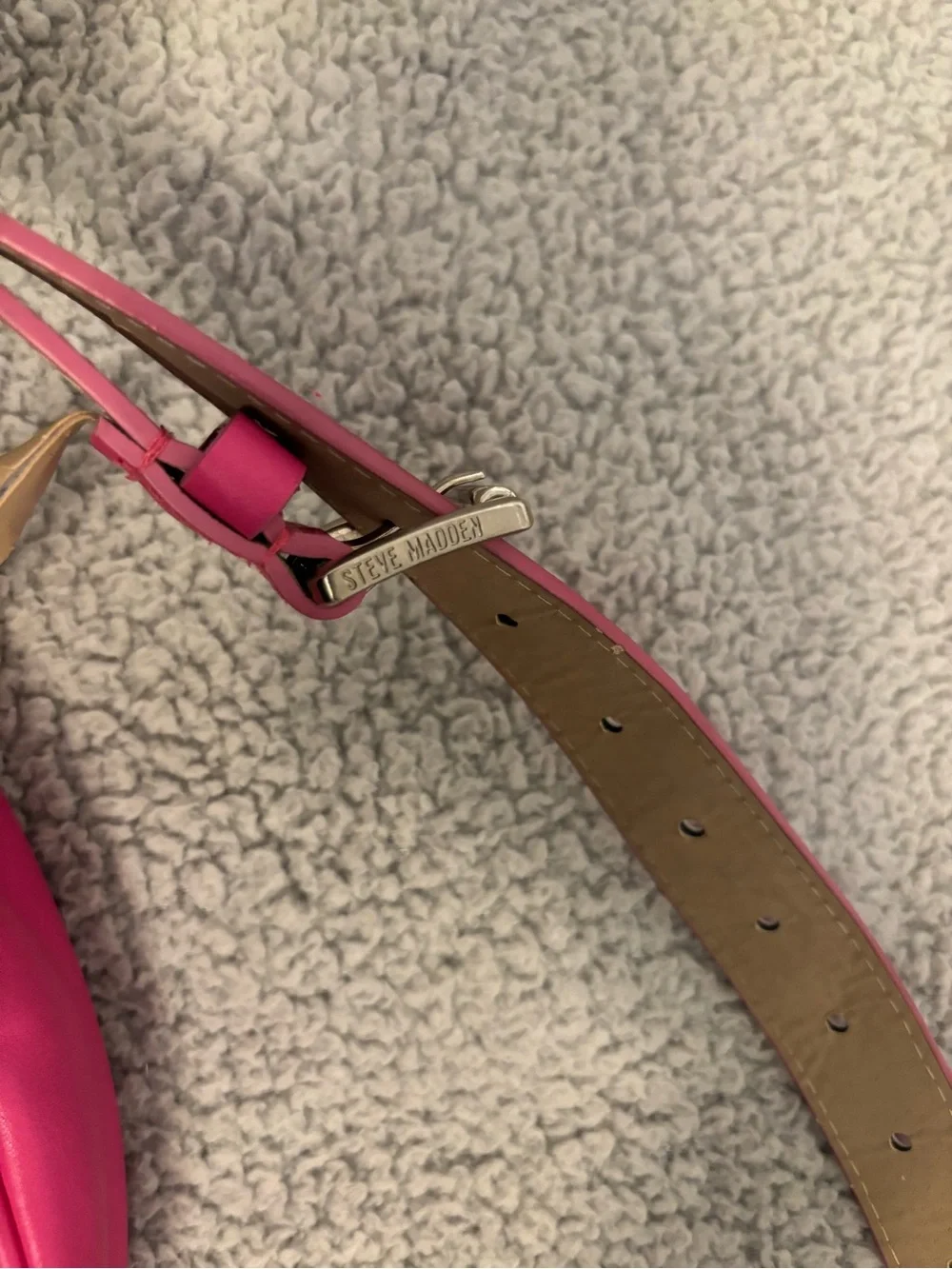 Steve Madden Hot Pink Quilted Crossbody Belt Bag